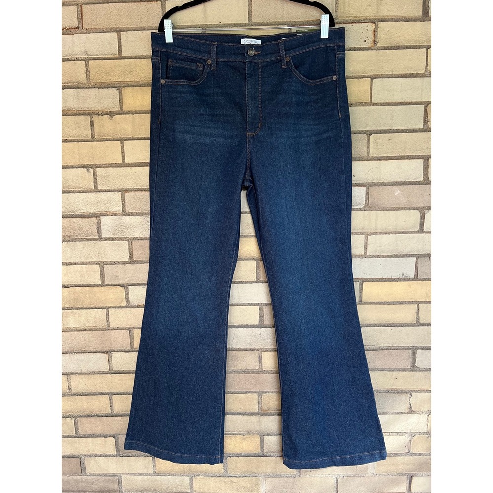 Sofia Jeans by Sofia Vergara Melisa Flare High-Rise Dark Wash Size 16 NWT